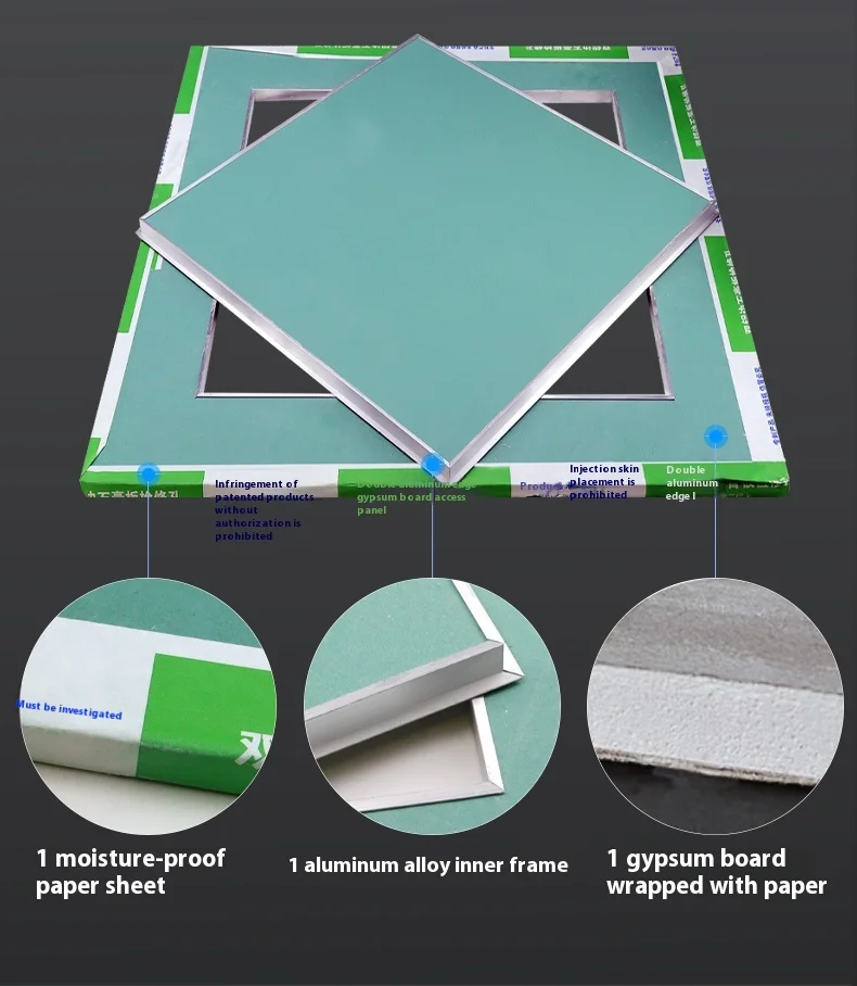 Curated visual reference: Visual Reference: Flush Gypsum Aluminum Access Panel With Ceiling Grid Installation