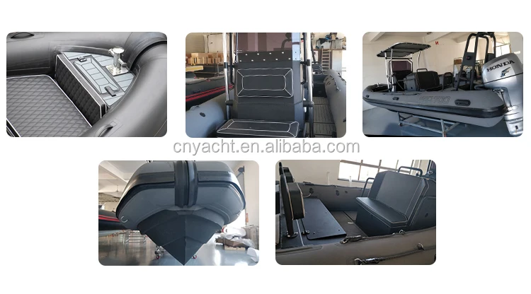 RHIB 860 28ft Double Deep Aluminum Hull Inflatable Boat Orca Hypalon Rigid Rowing Boat