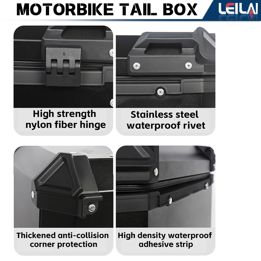 Motorcycle Rear Box 45l Top Case Motorcycle Tail Boxes Travel Suitcase ...