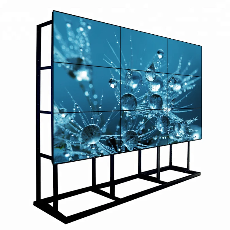 55inch Floor Stand 3X3 700cd/m2 3.5mm Bezel Lcd Panel Led Video Wall With Full Hd 1920*1080/HR55E