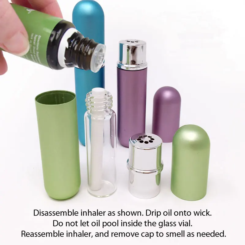 Refillable Aromatherapy Inhaler Tubes For Essential Oils With Cotton