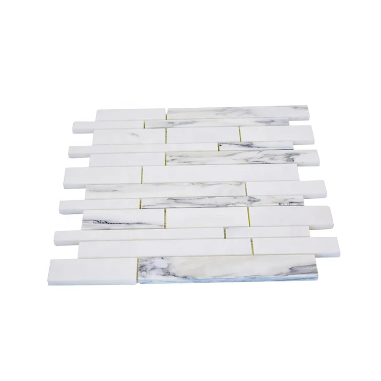 Moonight Classic Design Bianco Faniello Strips Dolomite Marble Mosaic Wall Tiles For Wall