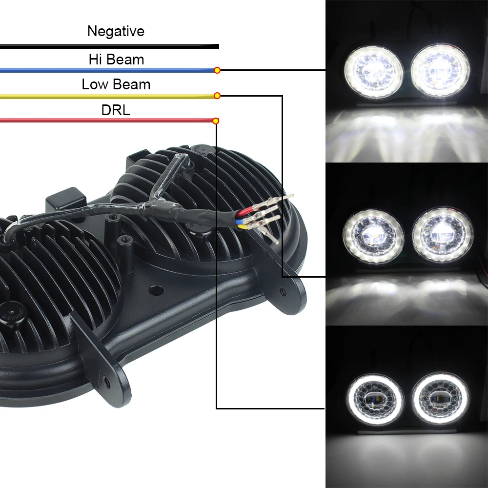 4.7 inch Buell Motorcycle led Headlight High low beam with DRL halo fit for XB 9S