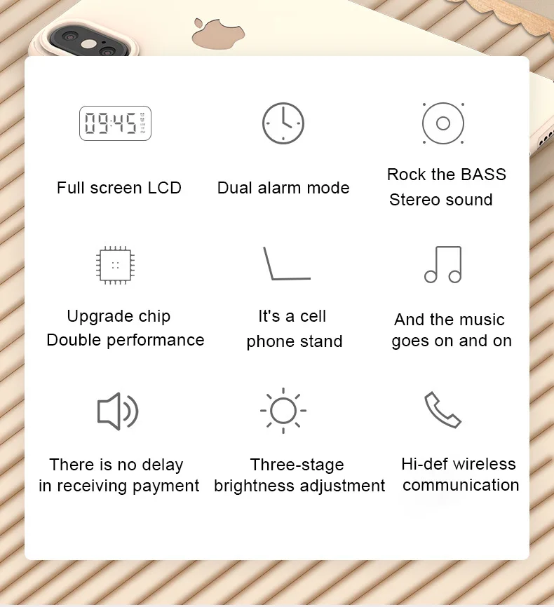 Wireless Speaker LED Mirror Alarm Clock Multi Function Digital Alarm Clock FM Radio Speaker Music Player Alarm Mode - ANKUX.COM