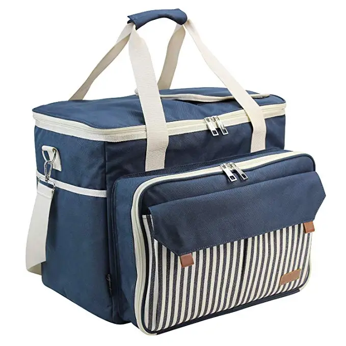 Picnic Basket Tote Picnic Shoulder Bag Set Stylish Allinone