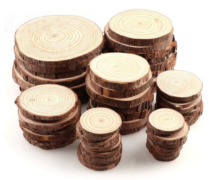 T4U4 100pcs Natural Pine Wood Slices Round Disc Tree Bark Chips Craft Circ T4U4 100pcs Natural Pine Wood Slices Round Disc Tree Bark Chips Craft Circ
