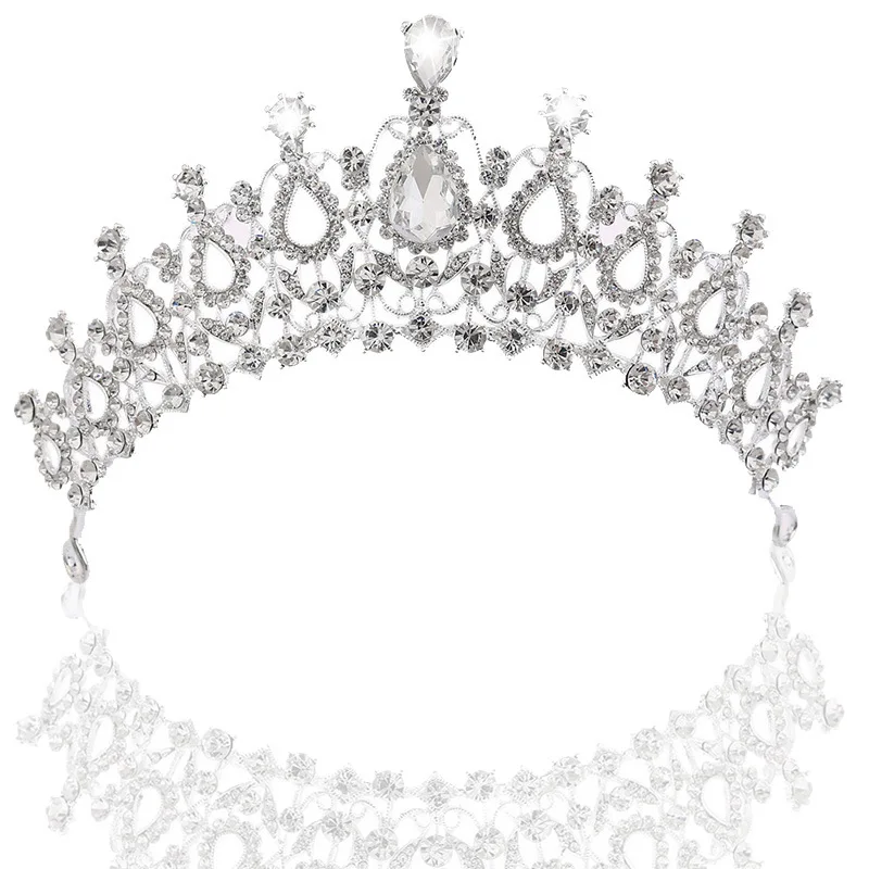 Latest Baroque Korean Crown Bridal Tiara Bride Wedding Princess Crown ...