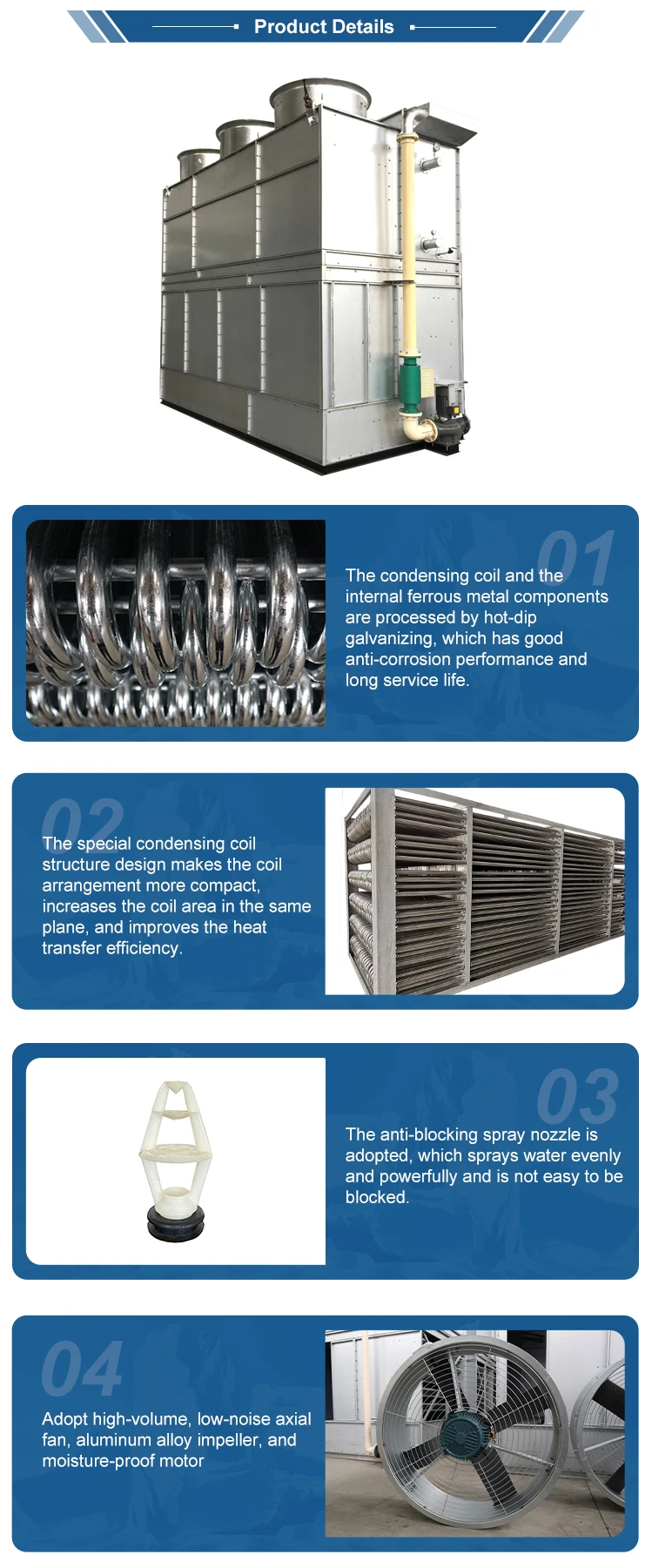 Cheap Water Cold Counter Current Evaporative Condenser