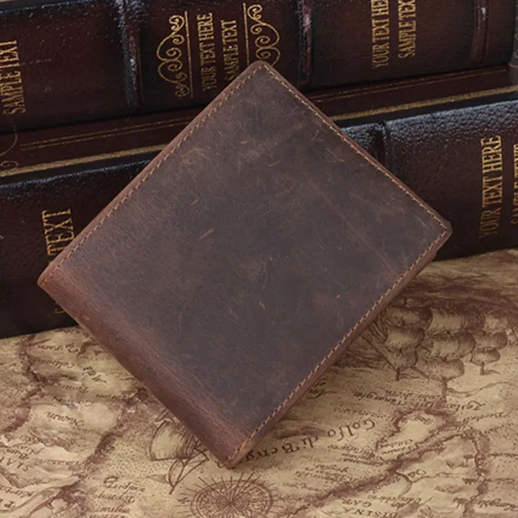 Бесплатная доставка Tiding Пользовательские для мужчин Винтаж Crazy Horse пояса из натуральной кожи кошелек с наличные клип