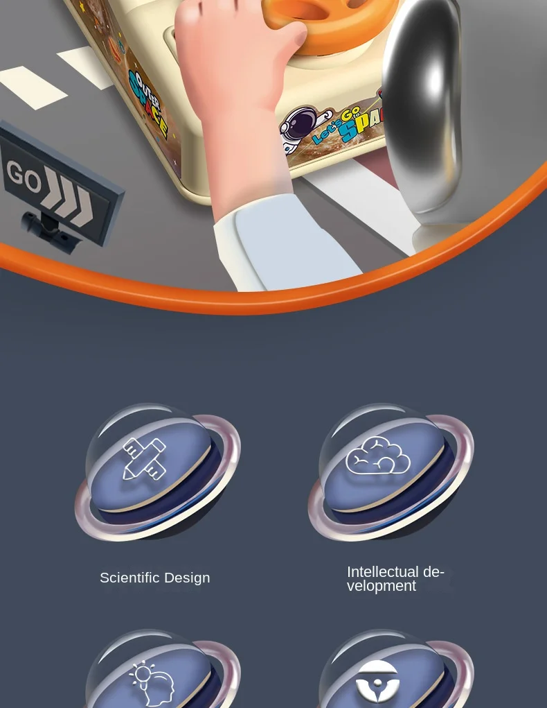 Zhiqu unisexe en plastique course volant voiture Simulation électrique espace volant Puzzle éducatif fête jouets pour enfants PC