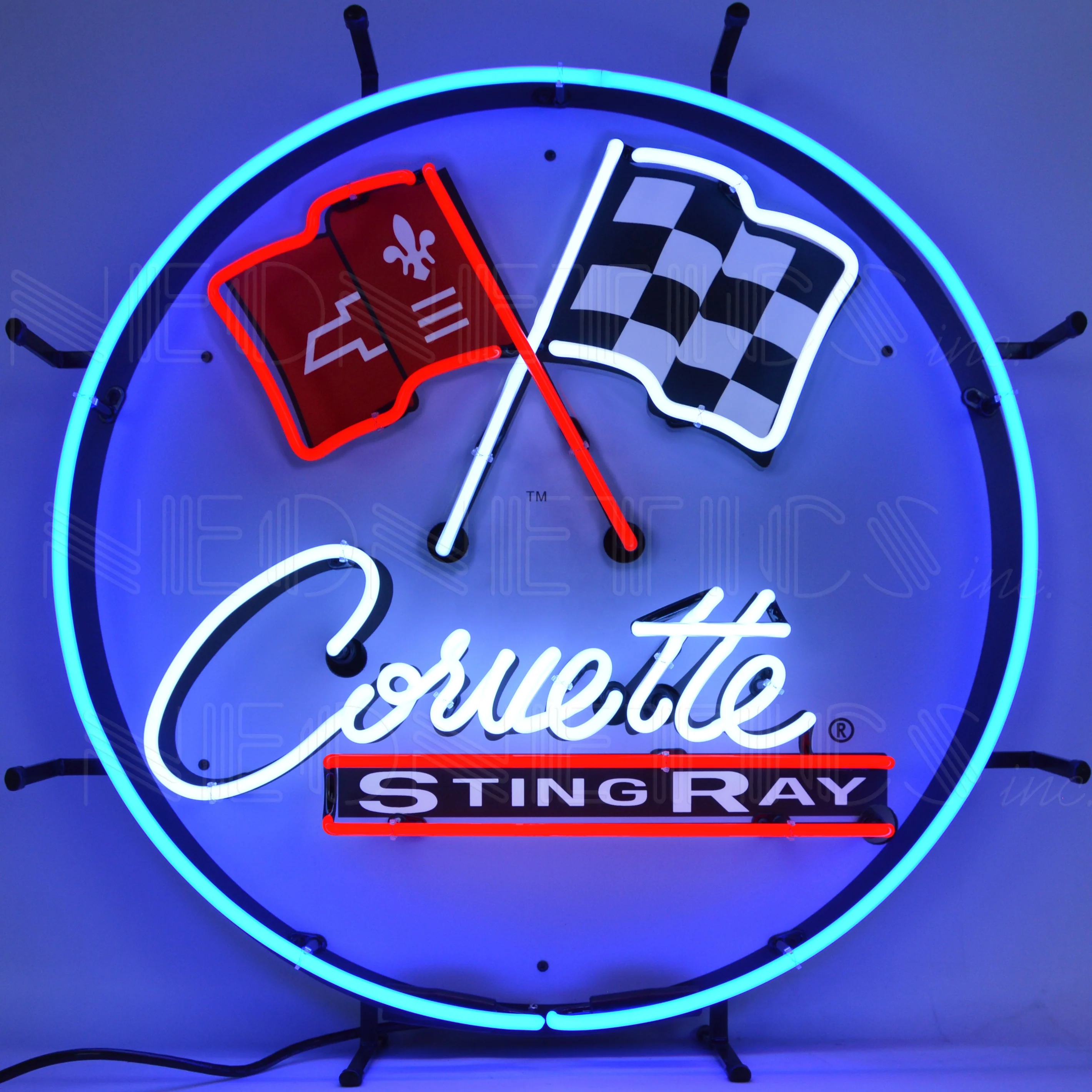 Neon sign Corvette glass neon sign sculpture wall neon clock china factory shanghai antuo