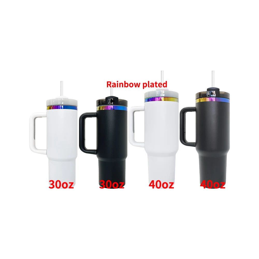 Usa Warehouse Rainbowpowder Coated 30oz Rainbow Plated Tumbler 30oz ...