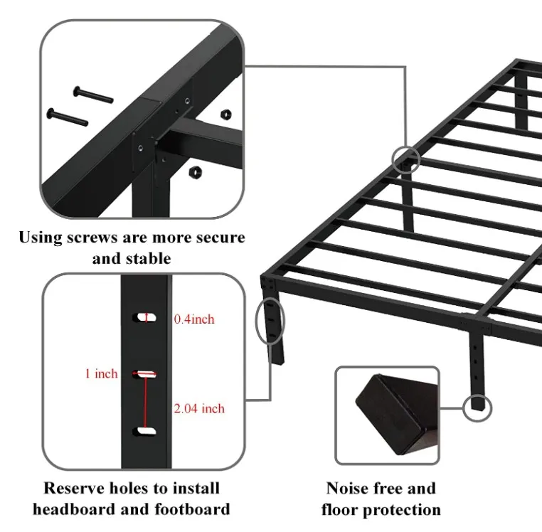 Factory Stock Wood Metal Bed Frame Queen Size Bed With King/full/queen/twin Size Buy Wood