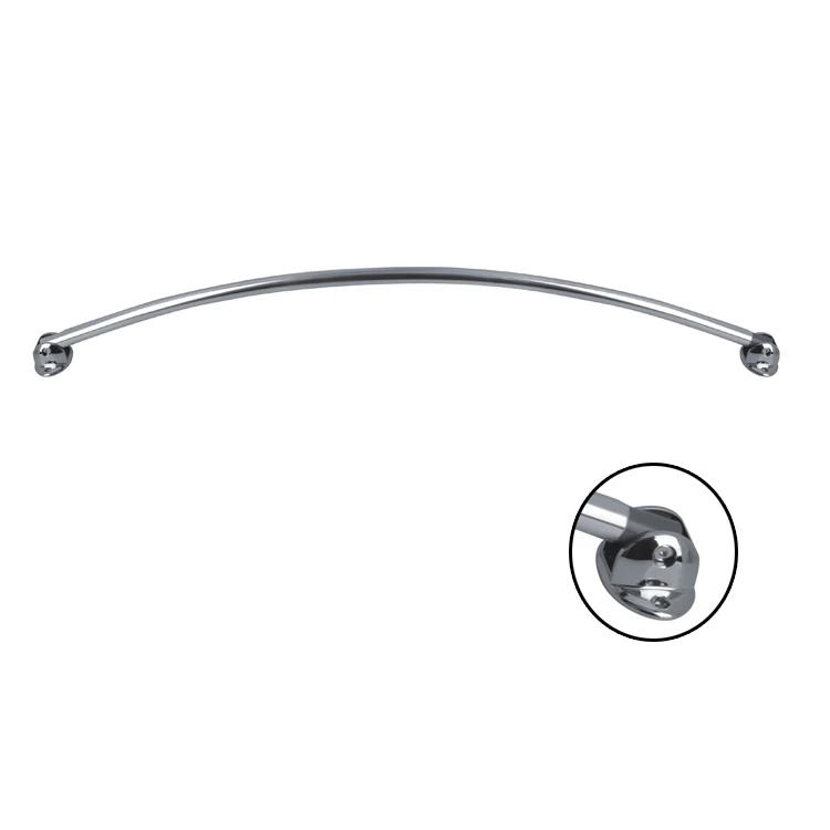 
Hot sale polish chrome shower curtain rod holder aluminium curved shower curtain rod 
