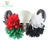 Coshinerose Day of the Dead halloween Floral Crown Party Funny Headband Black Flower With Skull Heads horn