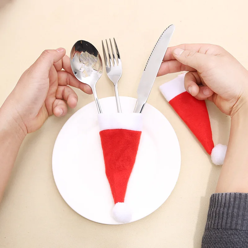 Bolsa para vajilla de 10 piezas, Gorro de Navidad, Decoraciones navideñas 14 H0b33cdbe836a4100af6f1f68393c05a21