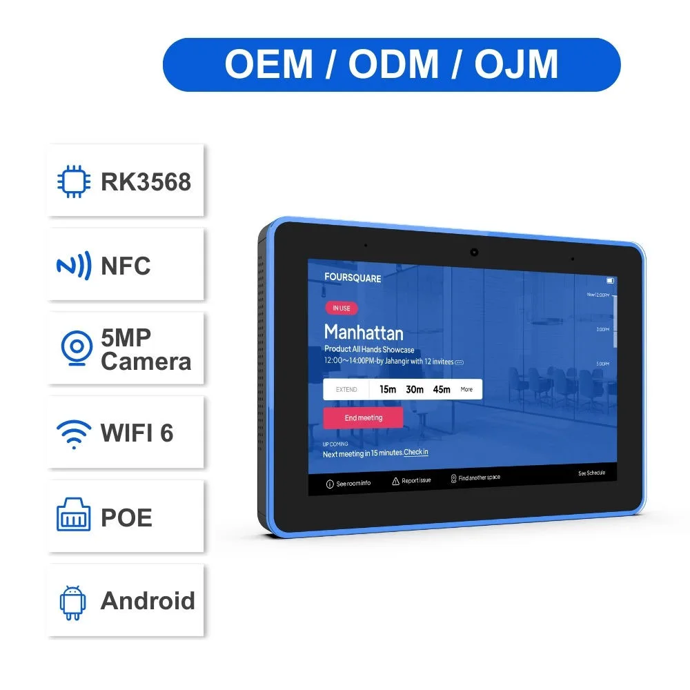 Foldable portable monitor with HDMI and USB-C inputs open on a desk