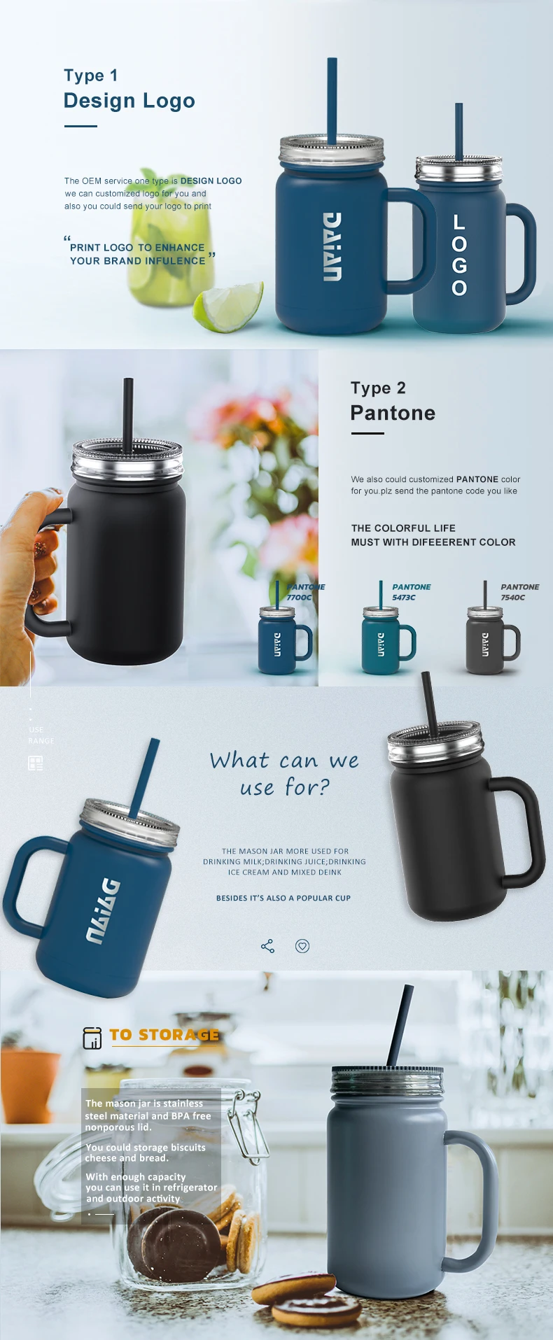 Custom Reusable Double Wall Stainless Steel Vacuum Mason Jar Coffee Cup.jpg