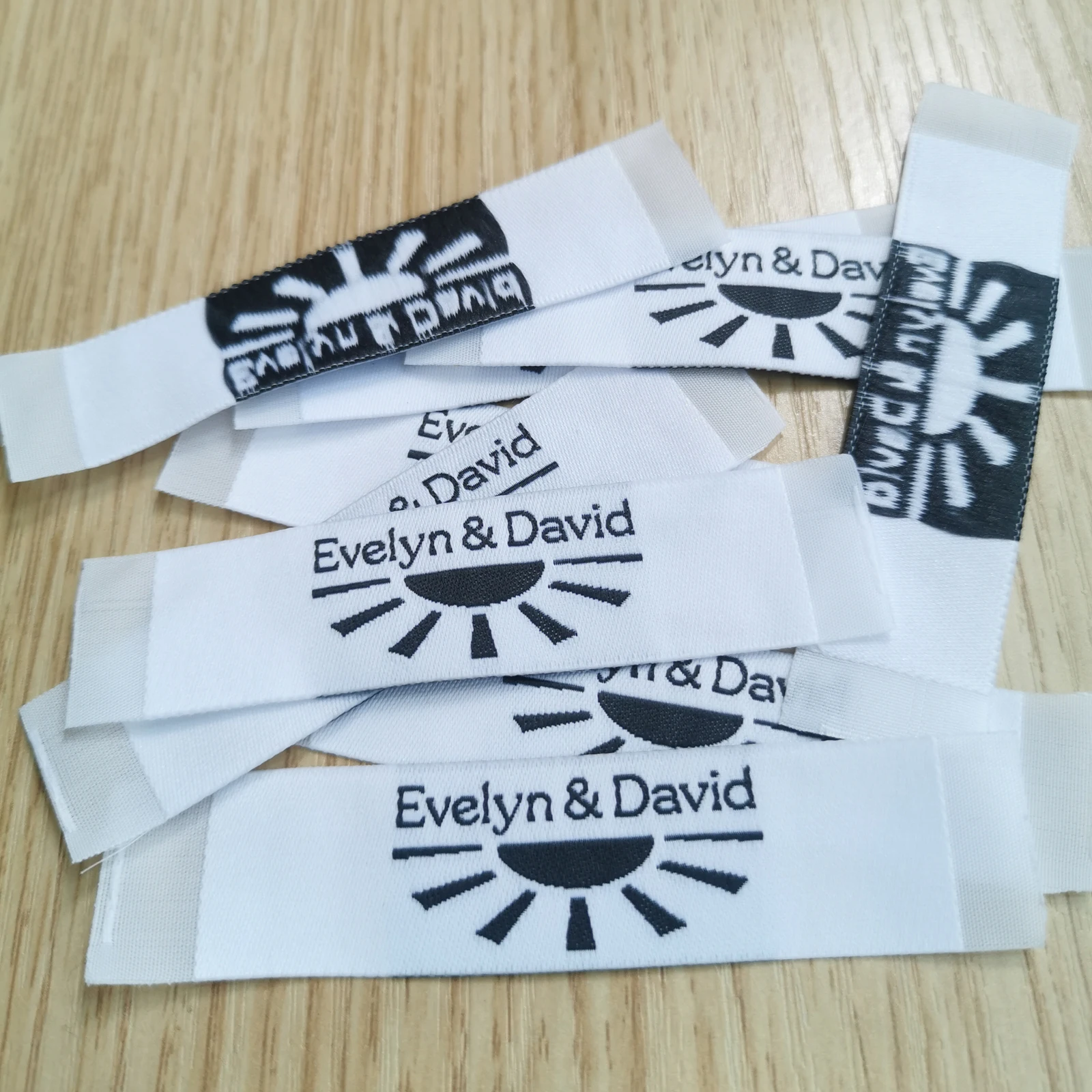 High Density Custom Brand Name Logo And Size End Folded Garment Textile