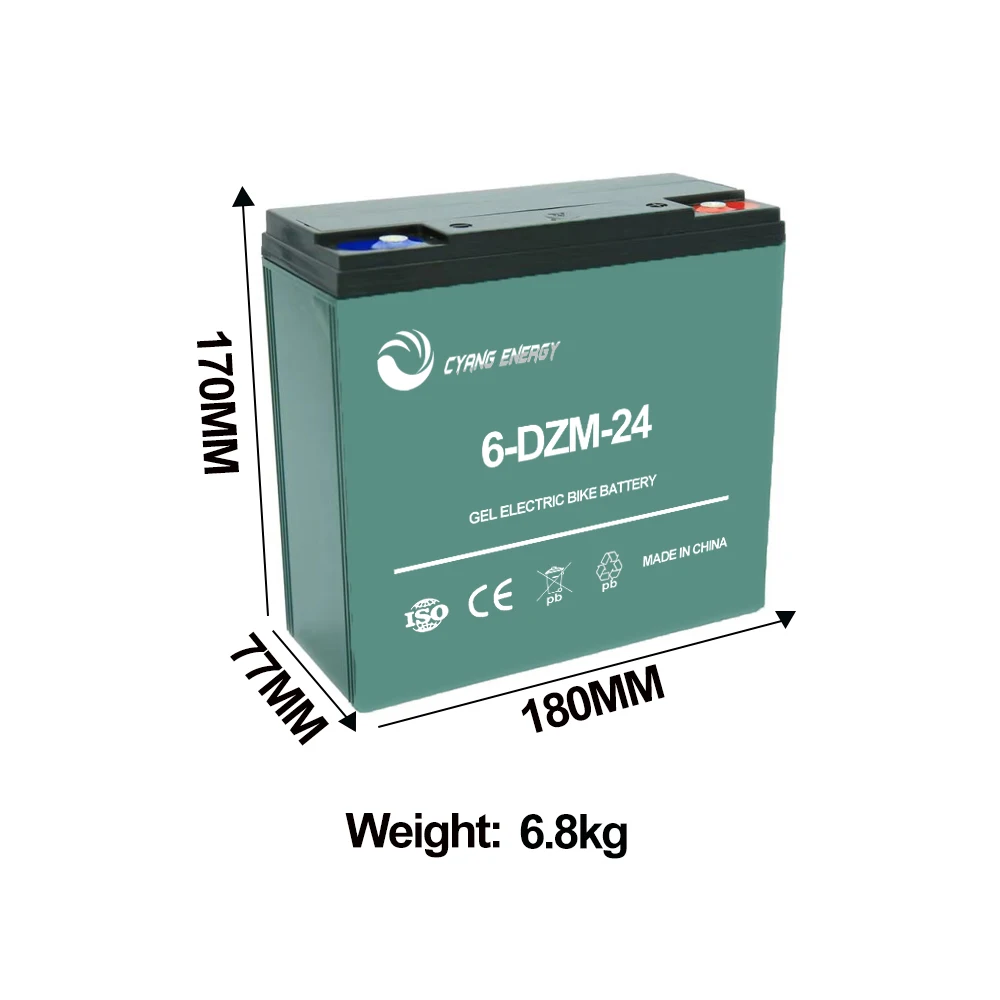 
Hot sale 12v24Ah/24V24ah/36v24ah/48v24ah gel lead-acid battery for electric bike/e-bike/bicycles/Scooters/Vehicles 