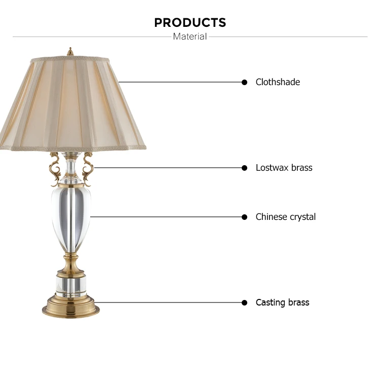 luxury crystal modern table lamp