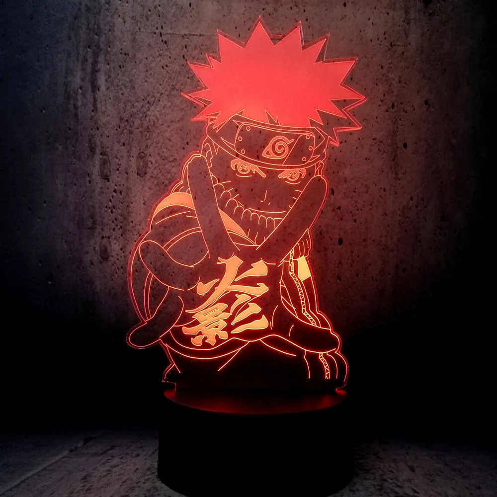 Naruto 3d Led Lamp Half Bady Cool Cartoon Man Night Light Children Room