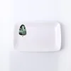 Ceramic creative green plant oblong plate tableware fish household dishes set