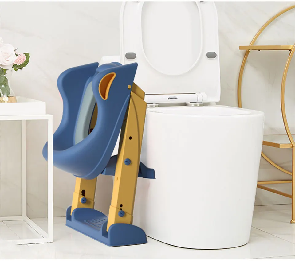 D-Colorful kids toilet seat ladder baby toilet with soft pad chair for potty training