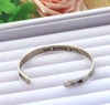 Inspirational Gift C Shape Silver Open Cuff Bangle 6MM Stainless Steel Cuff Bangle
