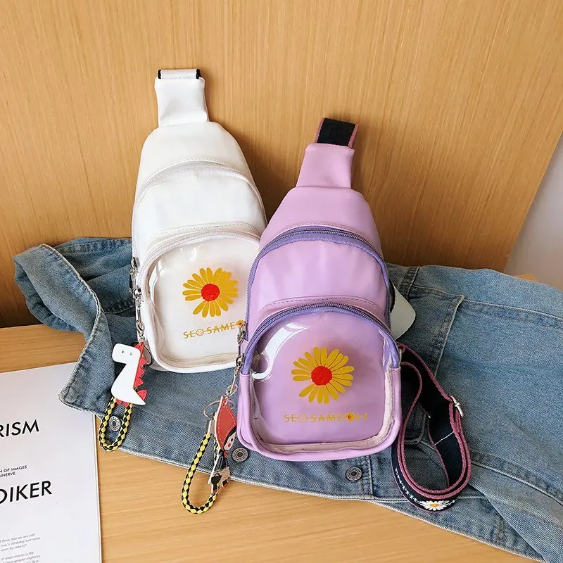 fashion most popular women chest ita bag with clear PVC window for pins custom design transparent ita bag