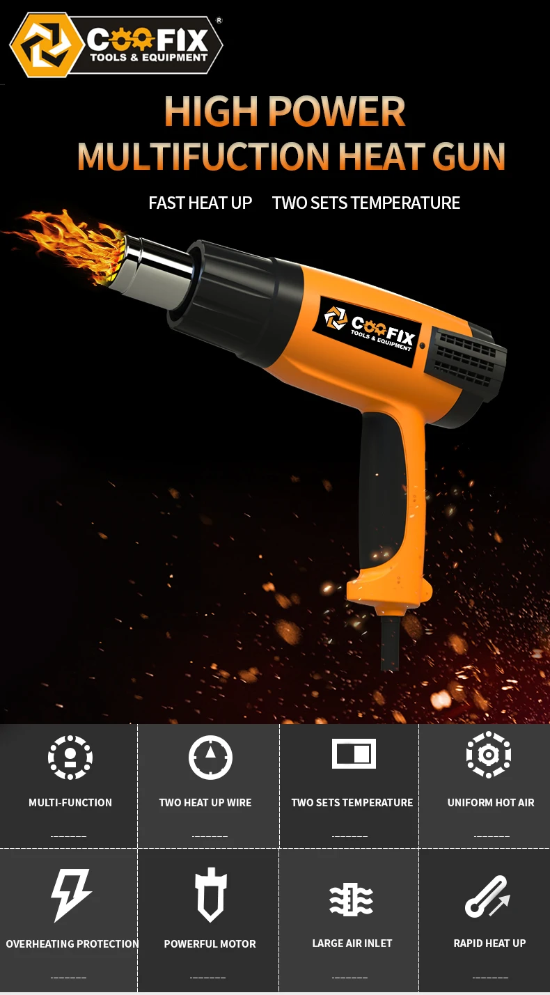 Model Cfhg004 Hot Air Gun Portable Mini Heat Gun/power Tools Heat Gun