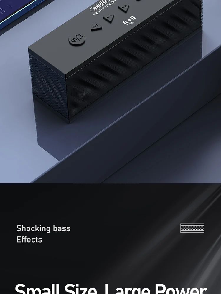 Remax RB-M3 NFC AUX high-power dual audio hands-free subwoofer speaker bass boost bluetooth speaker small - ANKUX.COM