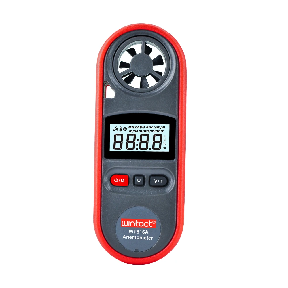 Digital Anemometer Handheld Wind Speed Gauge Air Velocity Meter NTC Thermometer 