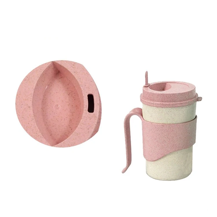 Amazon Top Seller New Trending Popular Products Eco friendly BPA-free Plastic  Water Mug Wheat Straw Coffee Cup with Spoon