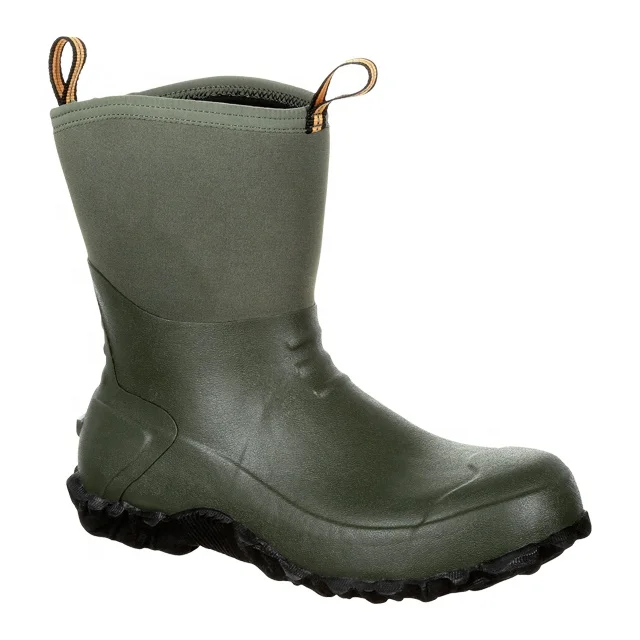 Men's 10in Mid Rubber Boots Waterproof Neoprene Boots Buy Rubber Boots,Mens Rubber Rain Boots