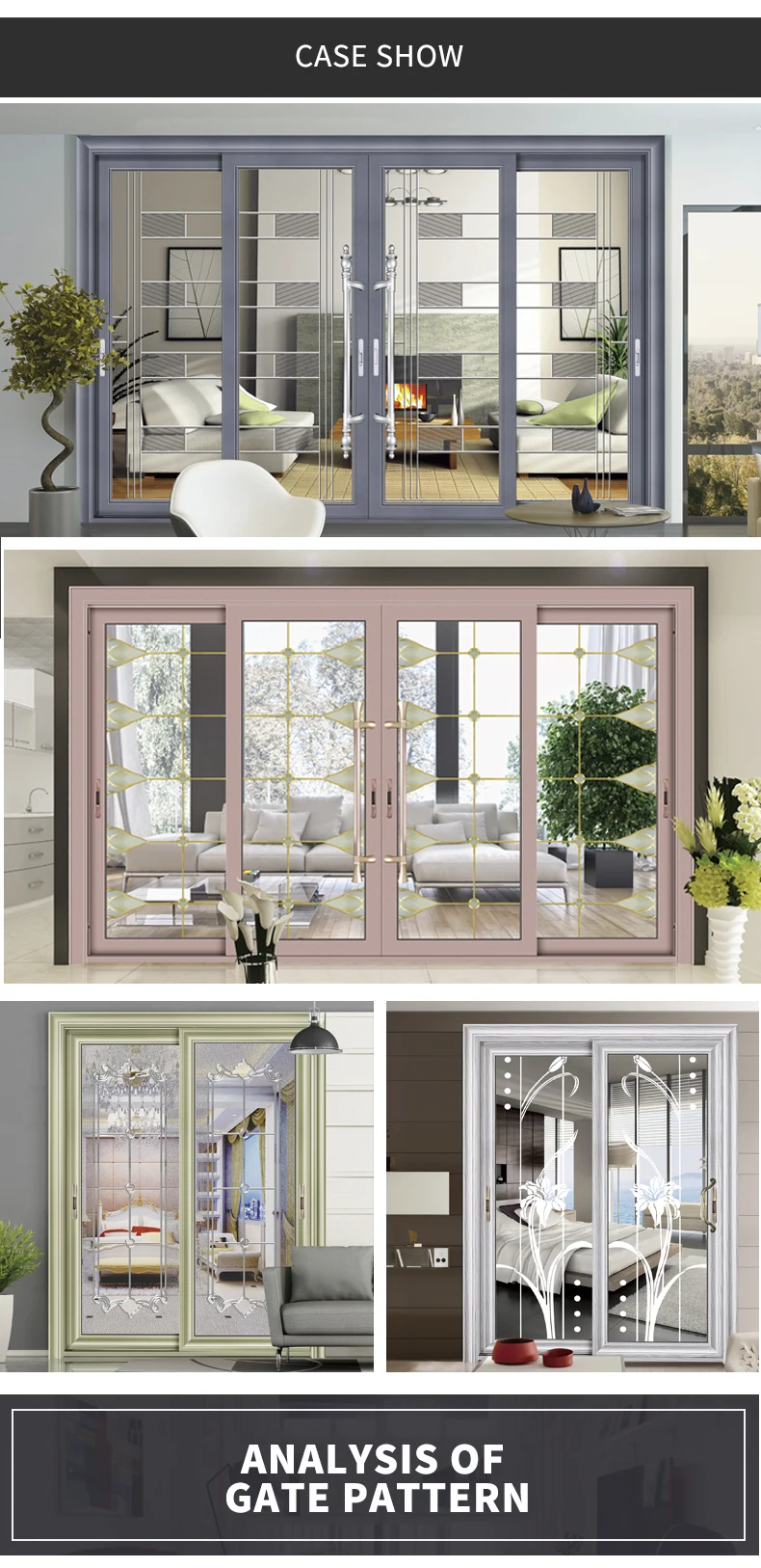 Manufacturer of custom Large Sliding Glass Doors frame glass sliding door hardware interior glass door for bedroom