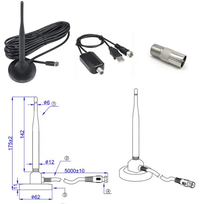 Super Long Range High Gain Dvb T Dvbt Hdtv Black Indoor Tv Aerial