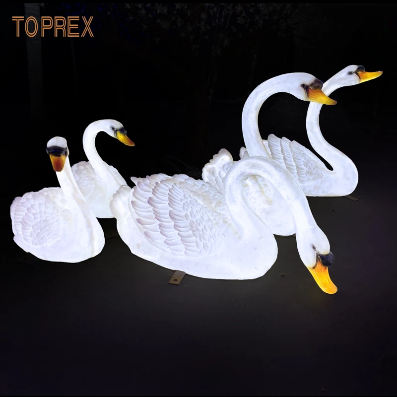 Toprex Holiday Light Up Resin Led Lighted Swan For Outdoor