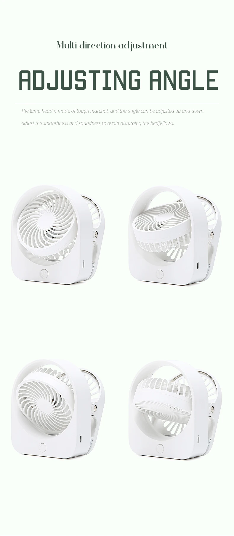 Three-speed Outdoor Desk Fan, Portable, USB - detail 12