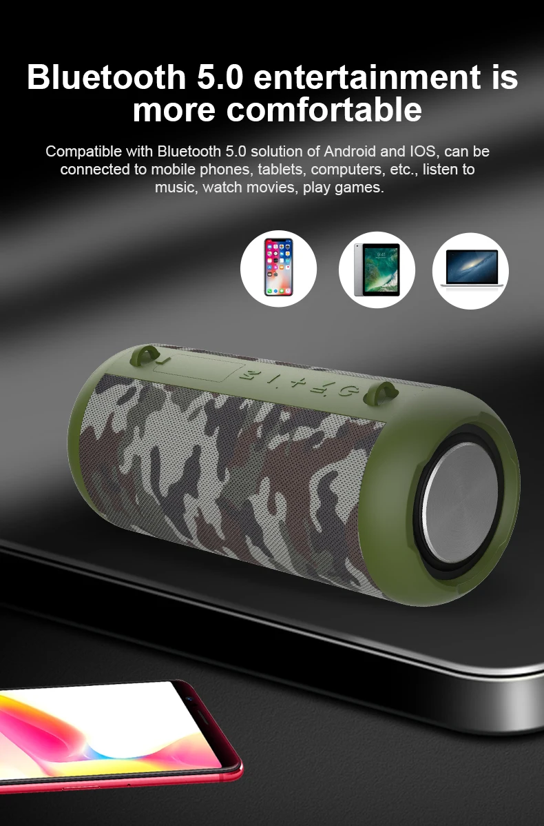 2020 waterproof Portable wireless blue-tooth mini speaker amplifier with TWS series connection FM Udisk TF Card handsfree rope - ANKUX.COM