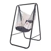 Indoor outdoor balcony swing chair hammock rocking chair adults children puzzle super bearing black galvanized steel frame
