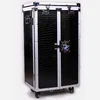 Large Jewelry Case Black Leather Aluminum Trolley Jewelry Case With Wheels For Salesman