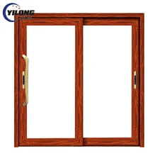 Vidros triplos janelas de alum&iacute;nio folheado de madeira de acabamento em madeira