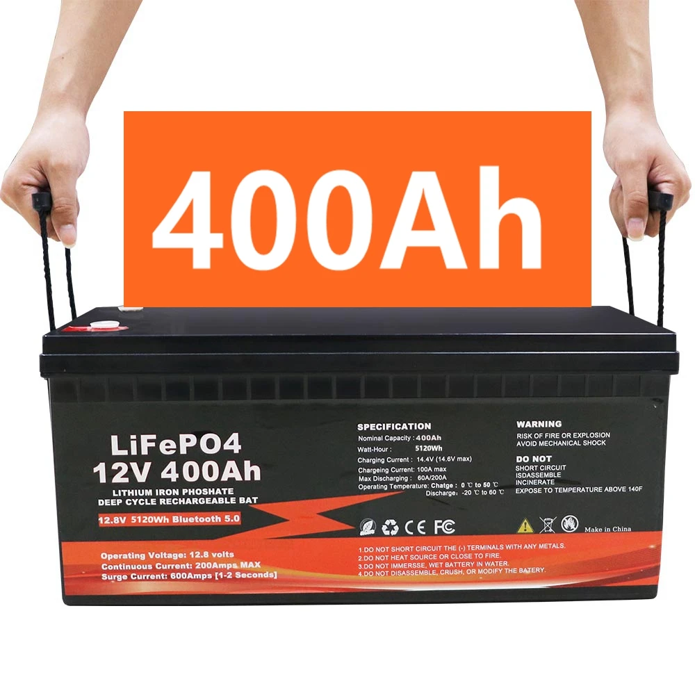 12V LiFePO4 solar battery with visible BMS board and Bluetooth antenna