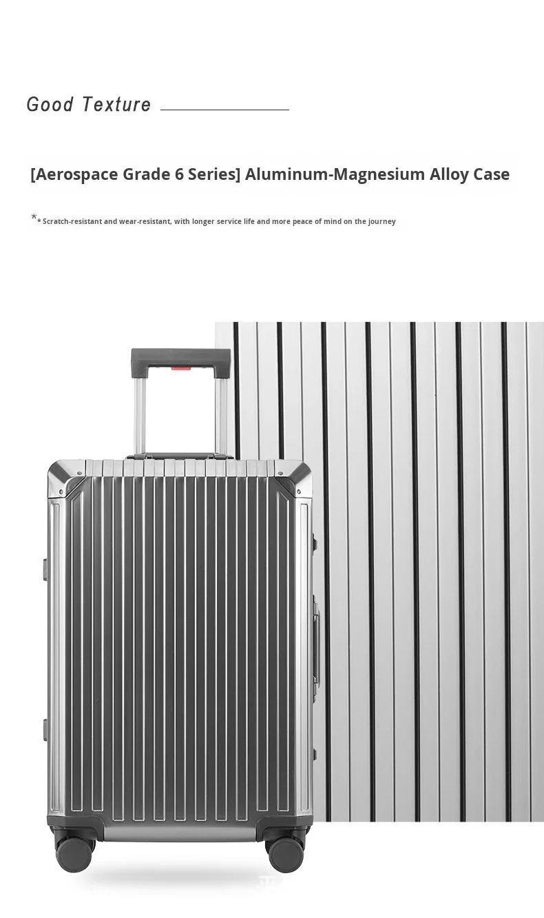 20-28 Inch Full Aluminum Suitcase Luxury Classic Business Travel Carry-On Suitcase Durable Zipperless Metal Luggage TSA Lock manufacture