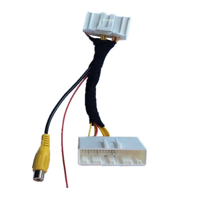 40Pins Auto Reverse Camera Adapter Wire Harness RCA Cable For Nissan