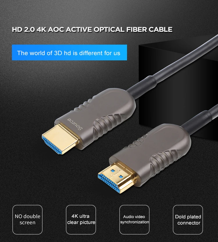 fiber cable ocean For 4K 2.0 HD AOC 10M length Indoor and Outdoor Optical Fiber - ANKUX.COM