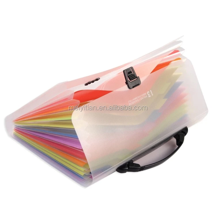 A4 13 Parts Expanding File Folder Rainbow Multicoloured Stud Wallet 