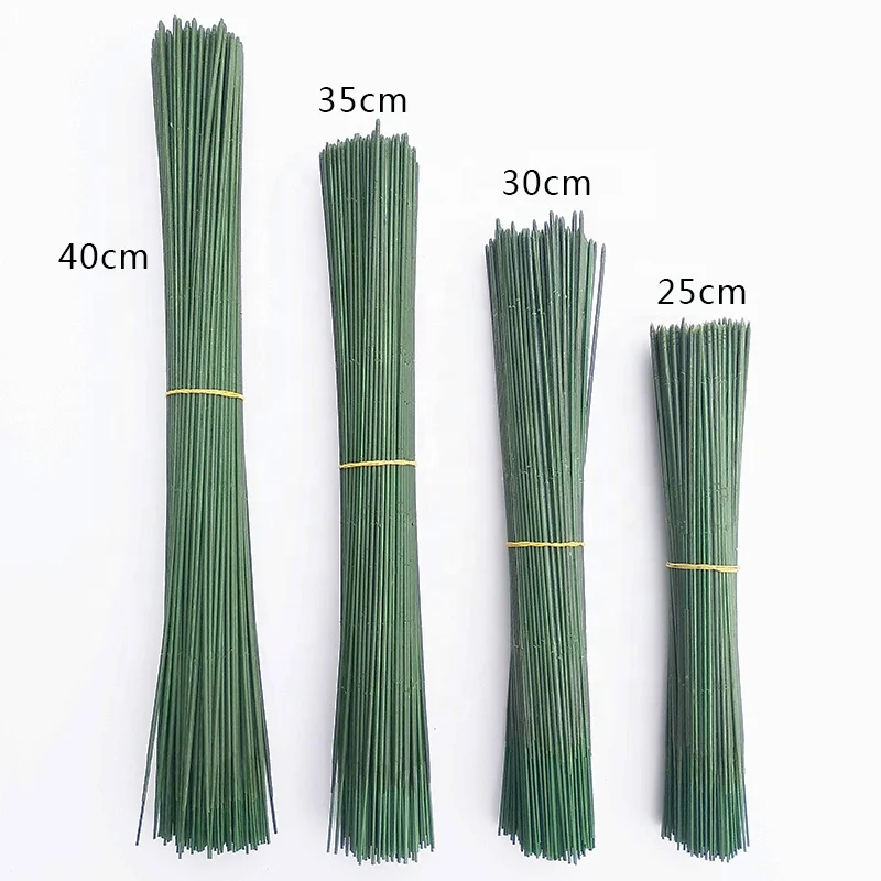 Hot Plastic Wire Artificial Flower Rose Stems For Bouquet Decoration Carnation Hydrangea Flowers