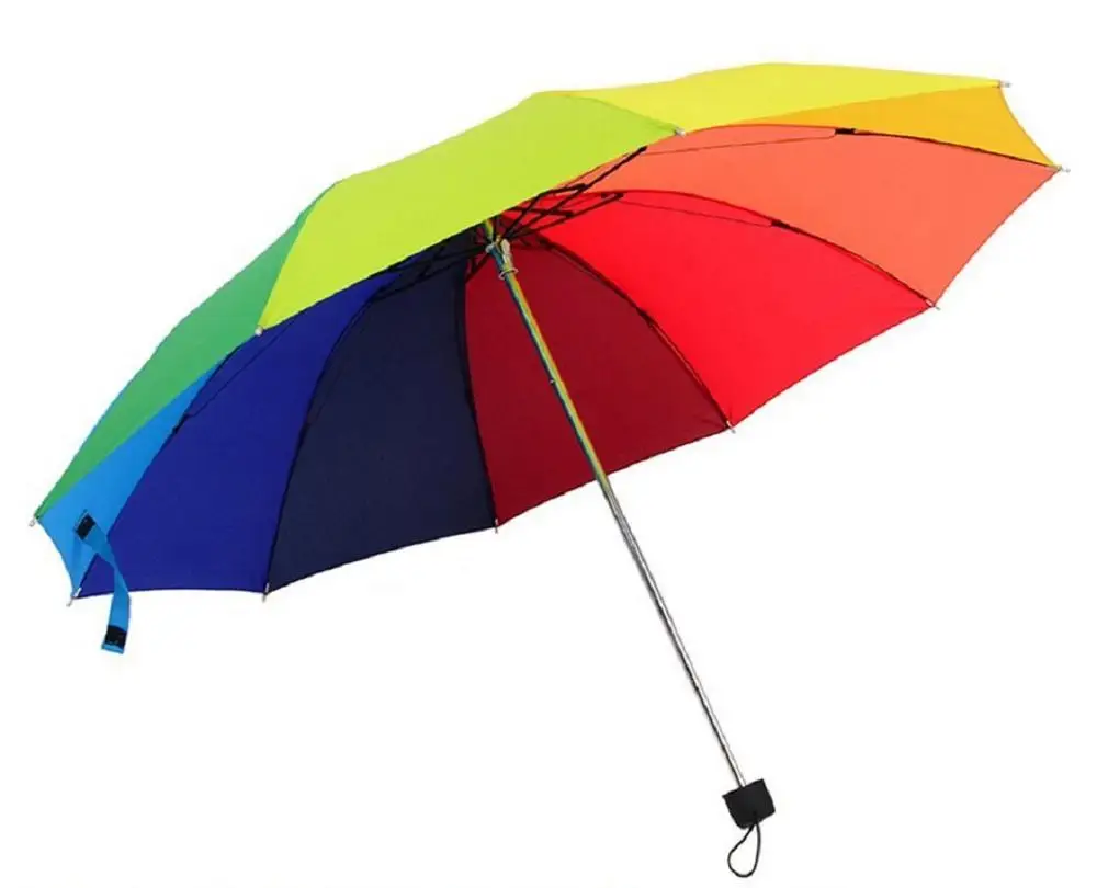 3 Folding Rainbow Color Gay Pride Umbrella With Windproof Frame - Buy ...